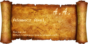 Adamecz Axel névjegykártya